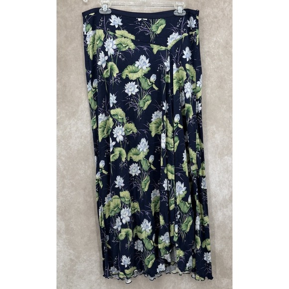 Tommy Bahama Dresses & Skirts - Tommy Bahama Silk Skirt Size Large Blue Floral Midi Wrap A-Line Tropical